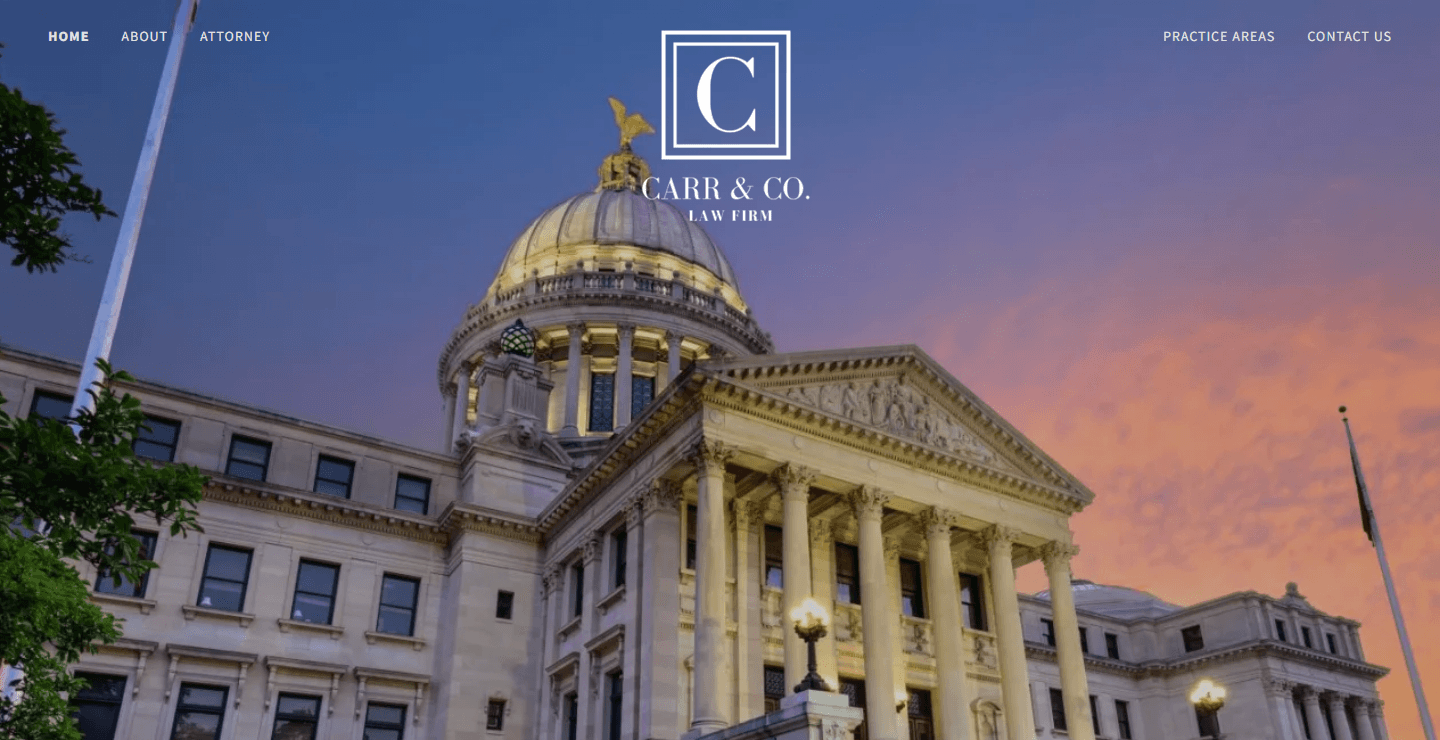 Carr & Co. Law Firm, homepage